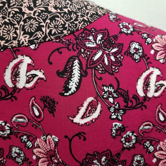 Torrid top 00/0 Border Print Cropped Kimono open front cardigan floral paisley - Picture 10 of 15